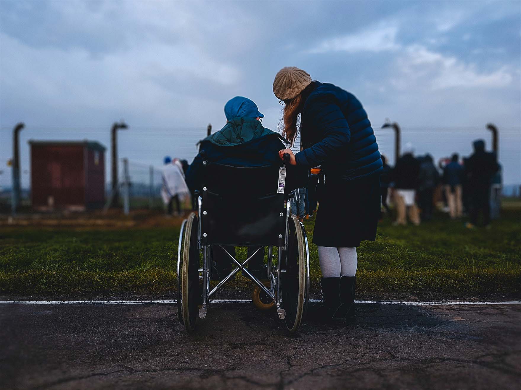 wheelchair user in park