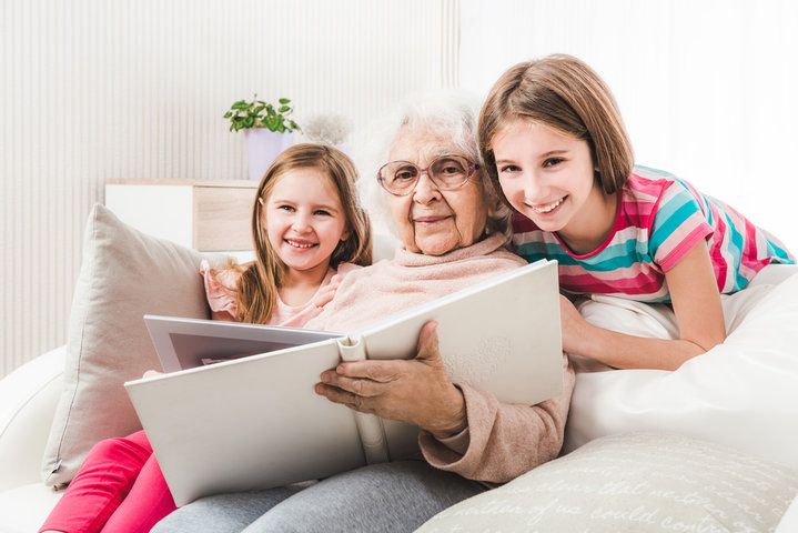 family visiting resident at care home